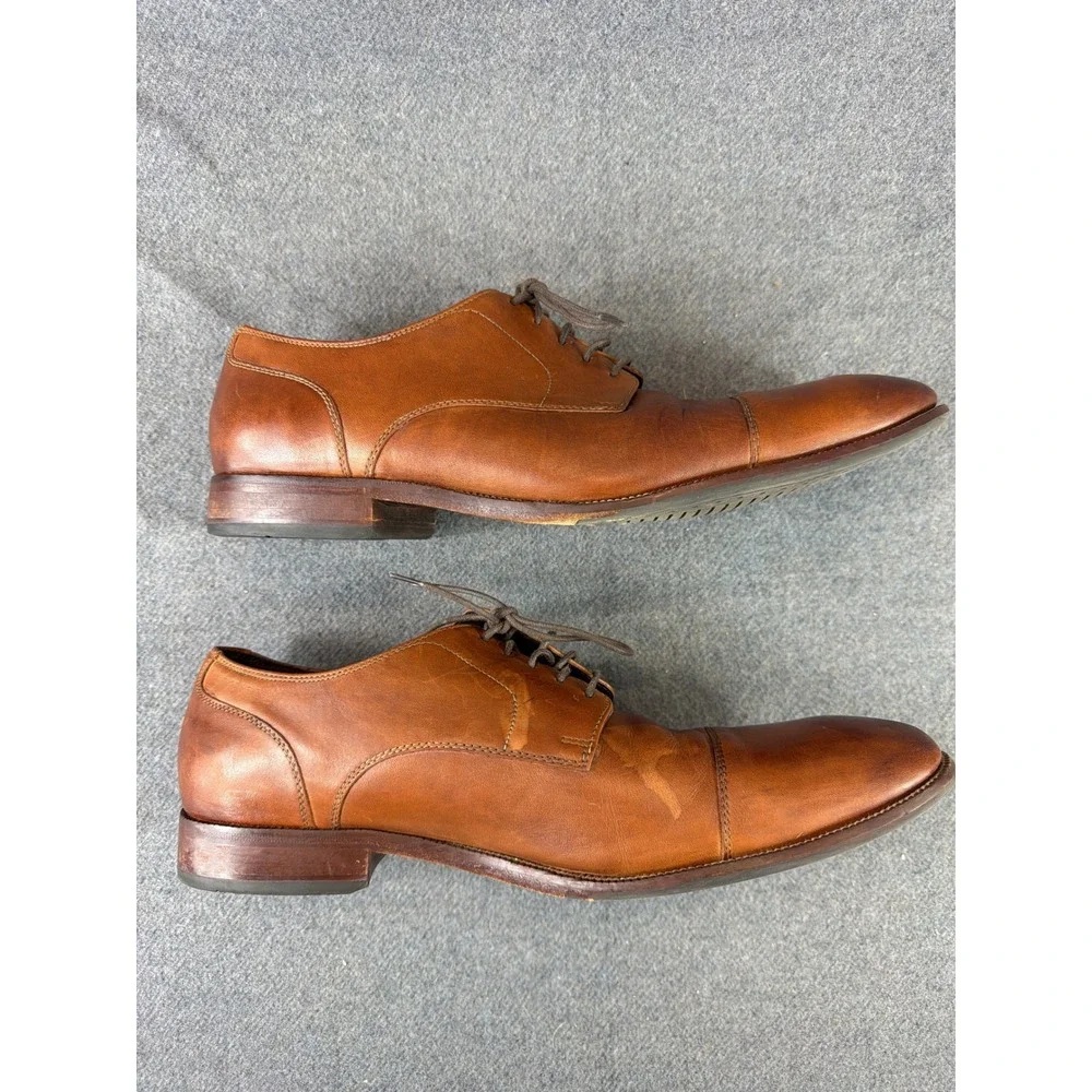 Cole Haan Cap Toe Oxford Men 13M Tan Leather Dress Shoes Lace Up Formal Business